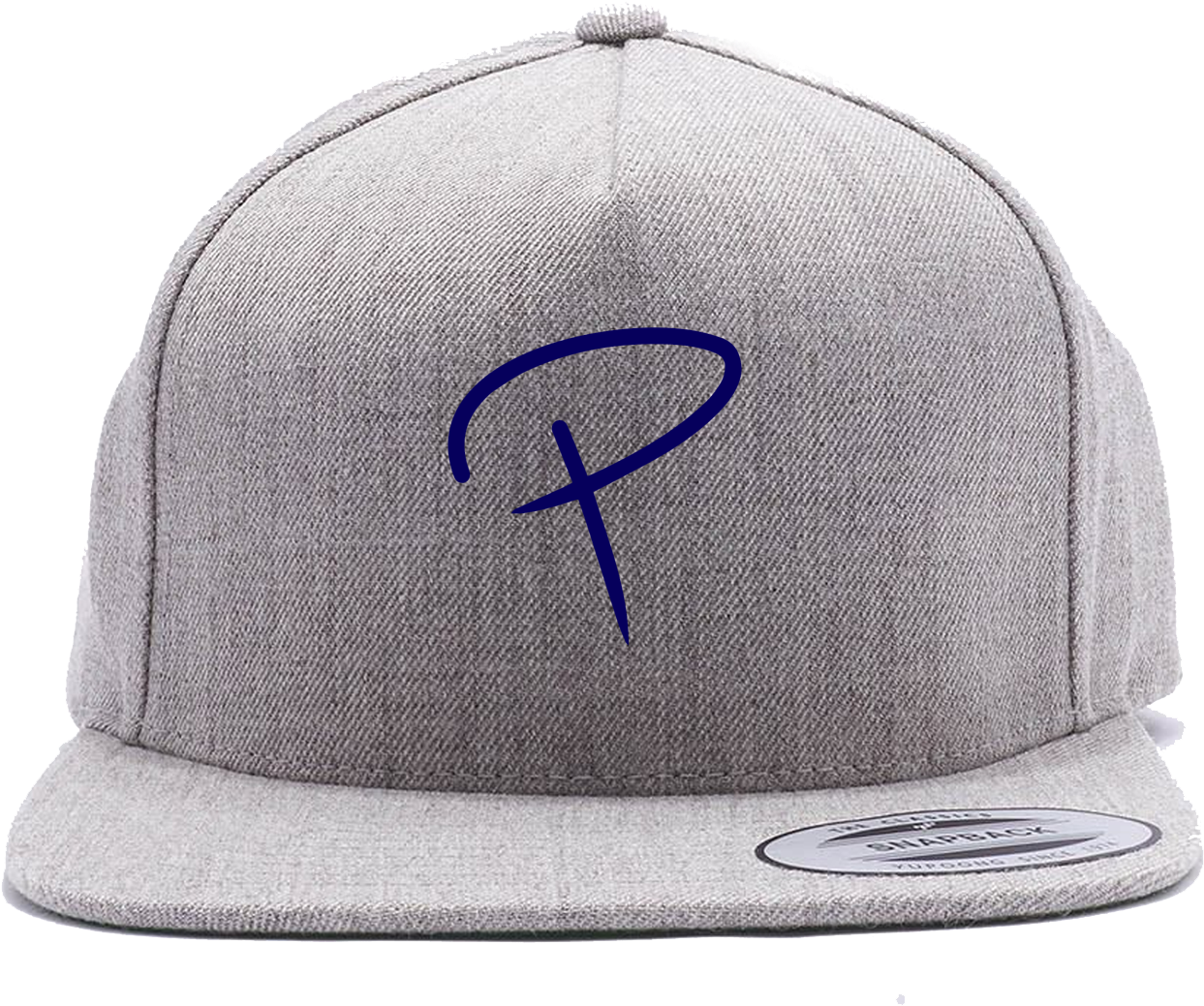 Gray Flat Brim Capwith Blue Logo