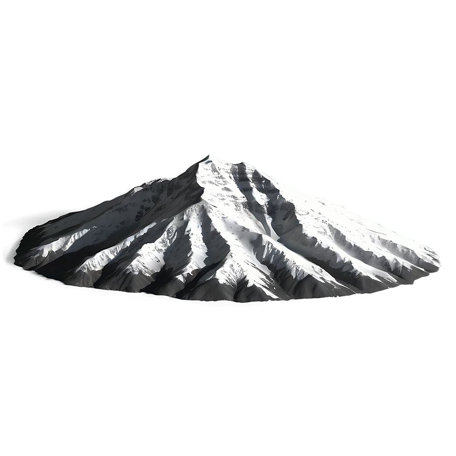 Grayscale Mountain Range Png Avg60