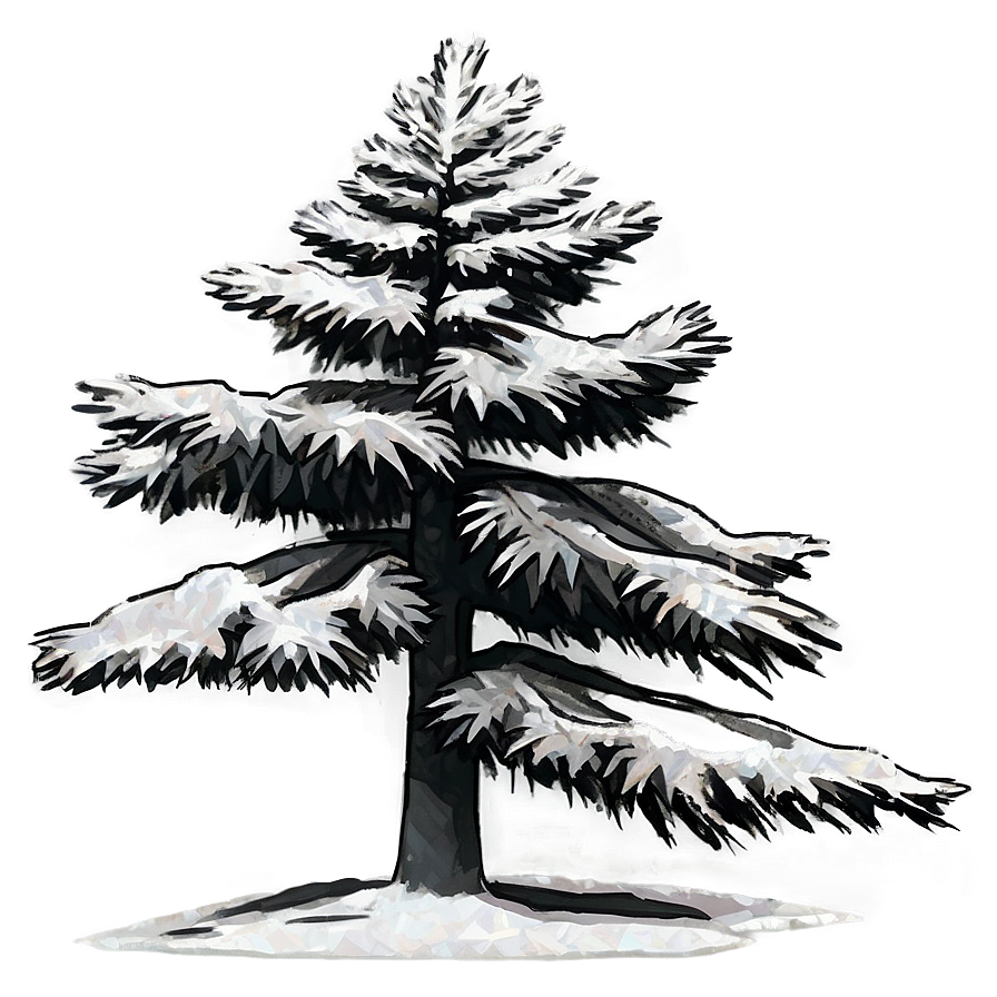 Grayscale Pine Tree Png Rgt