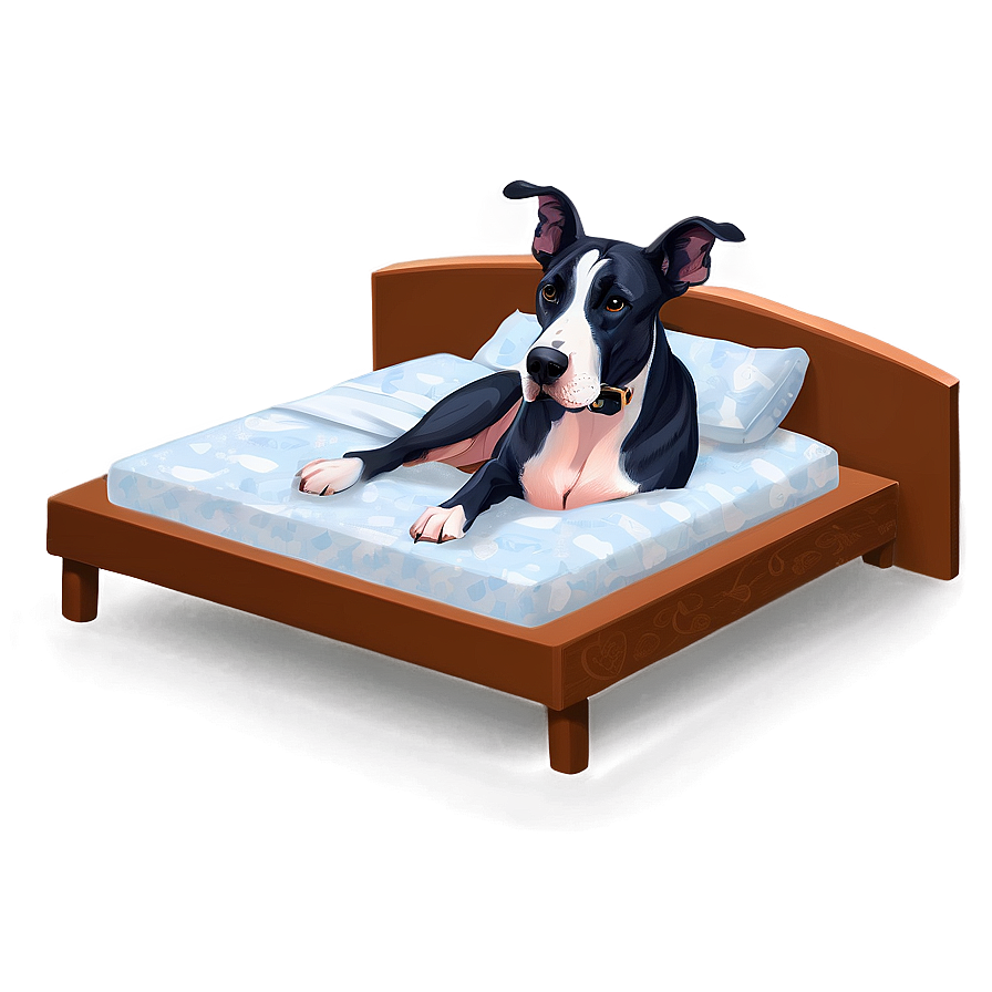 Great Dane In Bed Png Psd