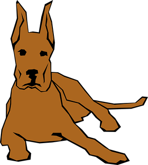 Great Dane Silhouette PNG with transparent background