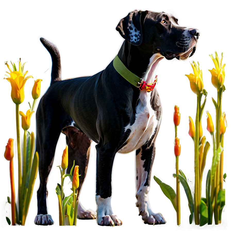 Great Dane With Flowers Png Wiq