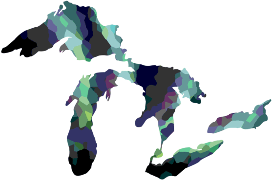 Great Lakes Northern Lights Sticker - Michigan Great Lakes Outline, HD Png Download PNG with transparent background