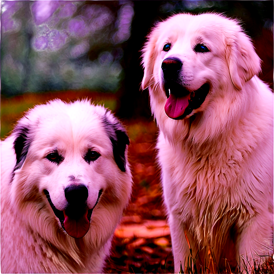 Great Pyrenees Enjoying Outdoors Png Mbb50