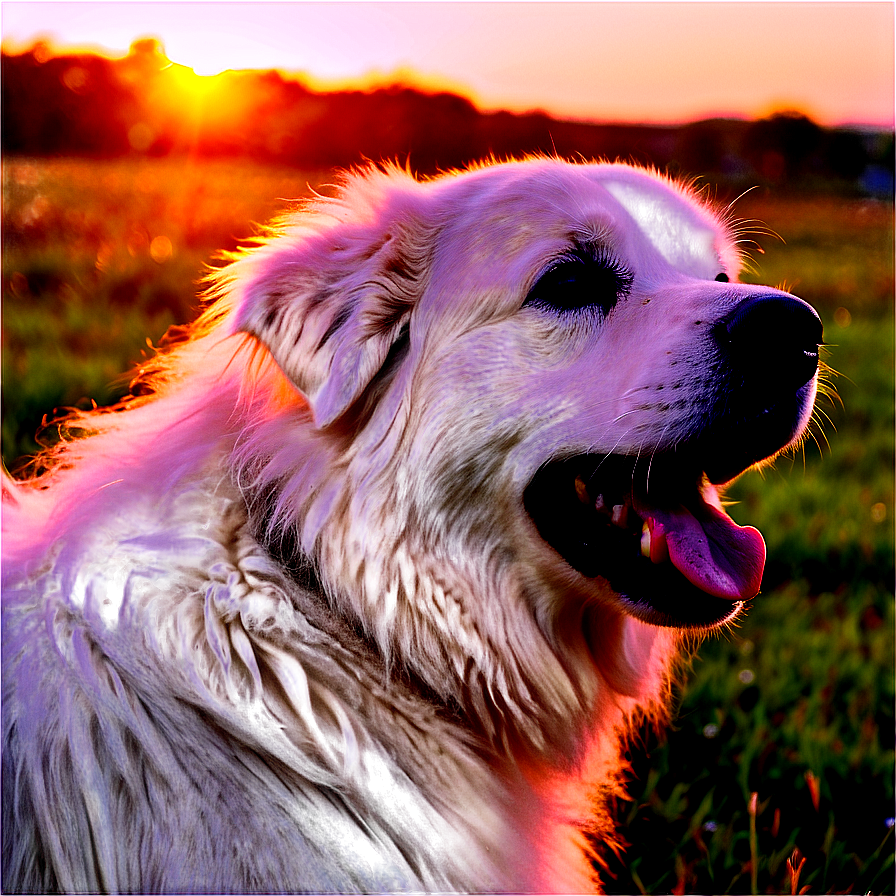 Great Pyrenees Watching Sunset Png Fnv42