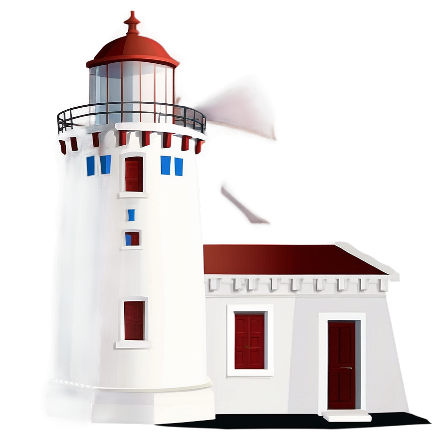 Greek Lighthouse Scene PNG obw PNG with transparent background