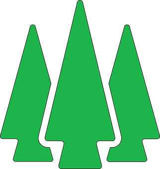 Green Abstract Pine Trees Graphic PNG with transparent background