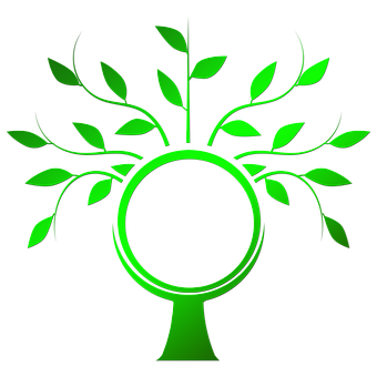 Green Abstract Tree Graphic PNG with transparent background