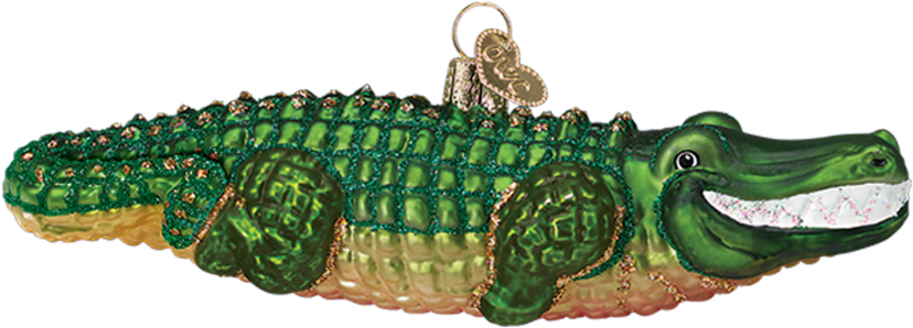 Green Alligator Ornament