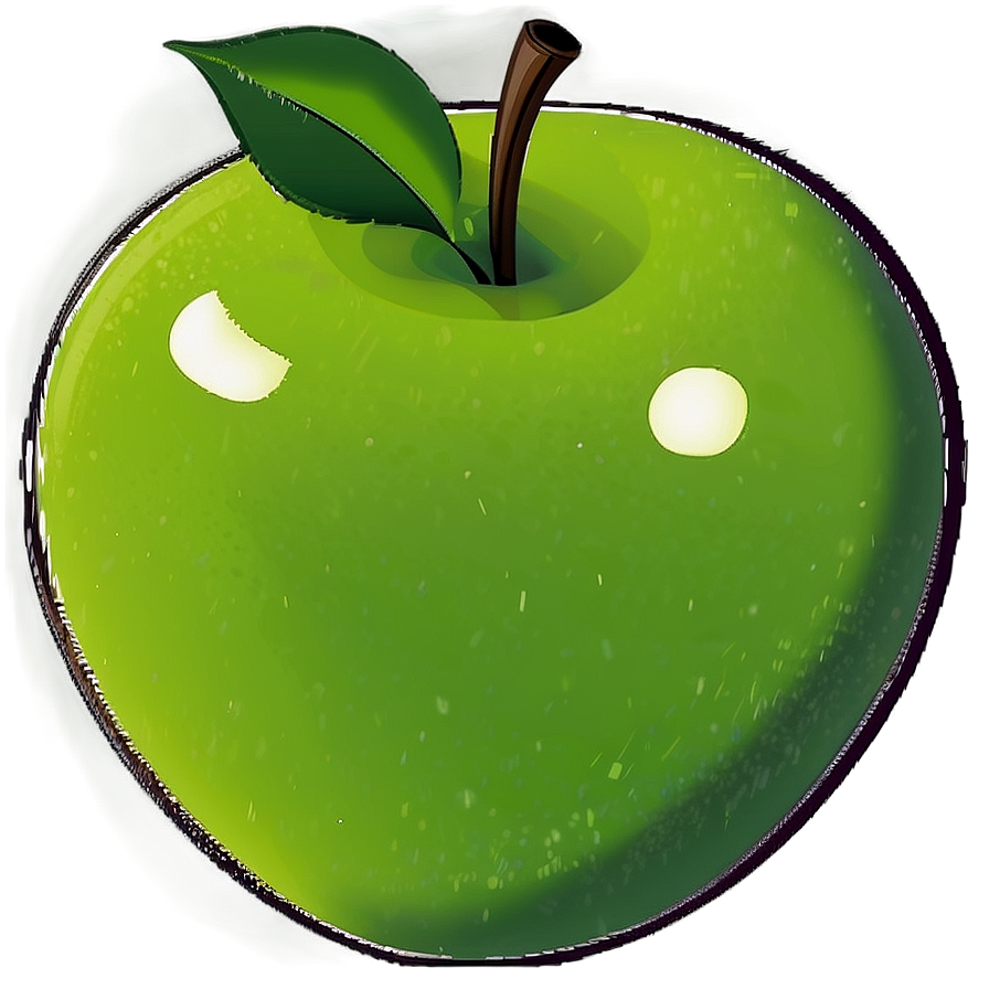 Green Apple Illustration Png 06132024