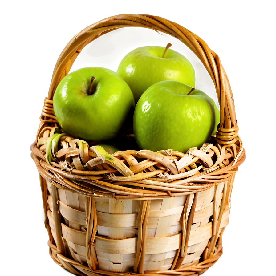 Green Apple In Basket Png Kyy8