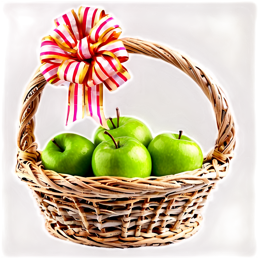 Green Apple In Basket Png Lxr57