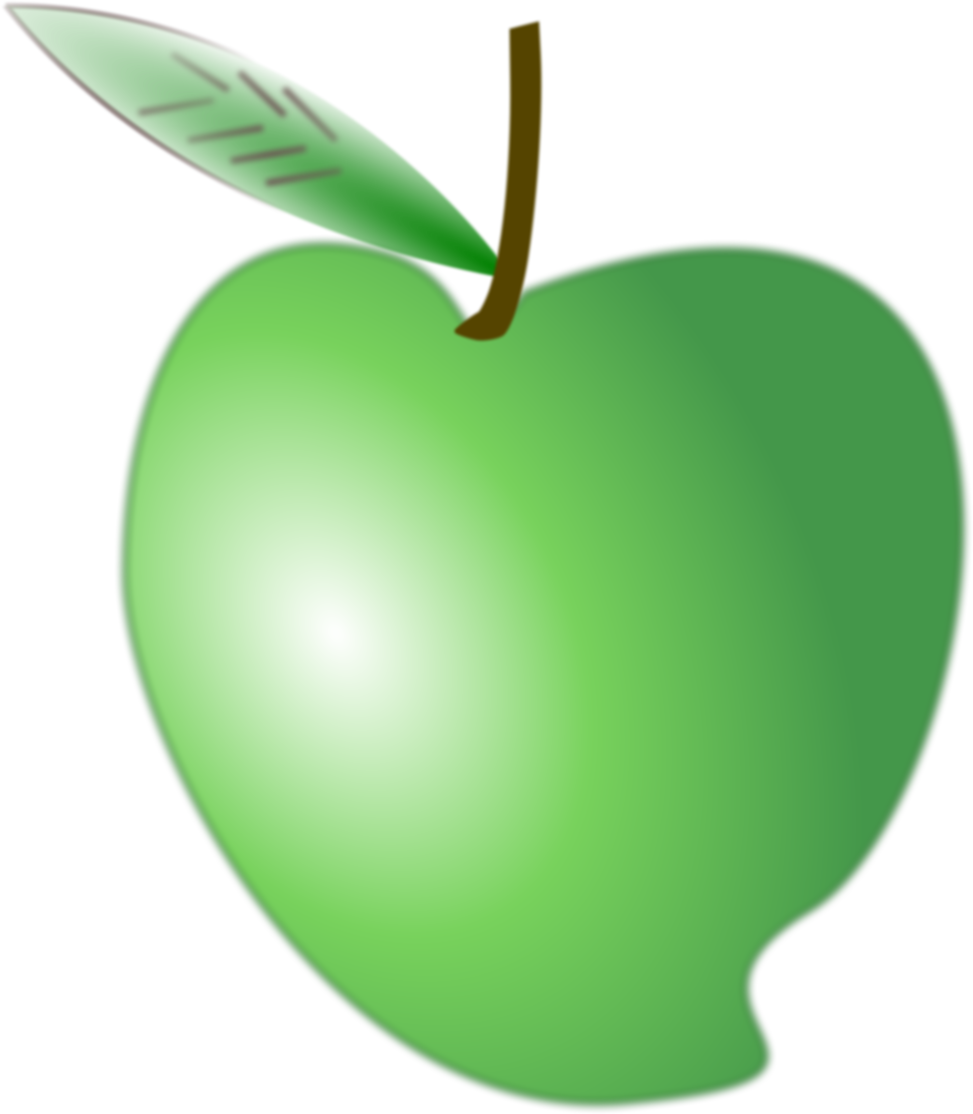 Green Apple Vector Illustration PNG with transparent background