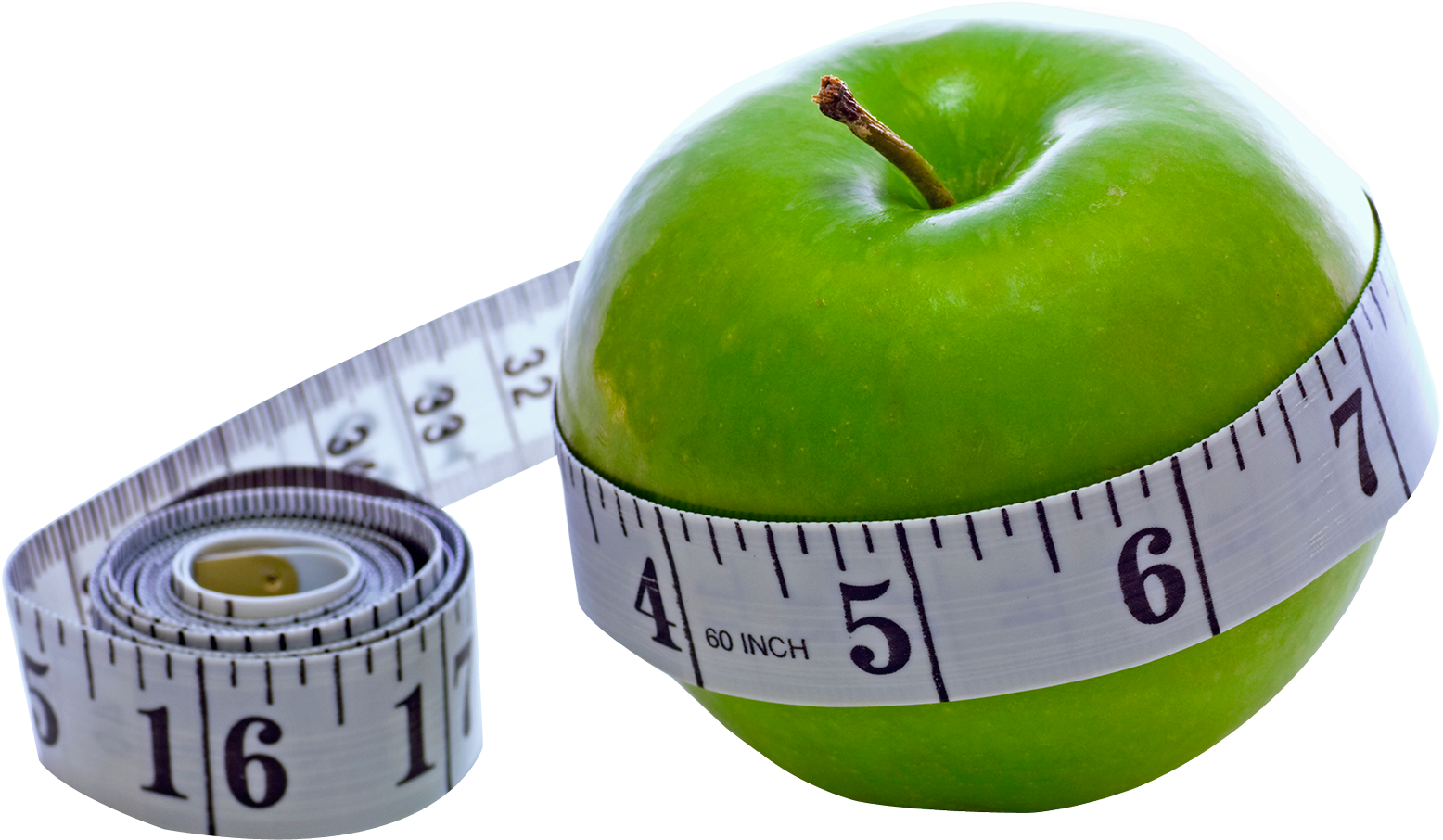 Green Apple With Measuring Tape