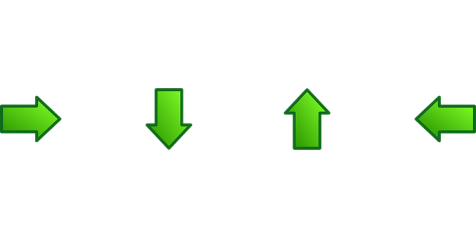 Green Arrows Directional Set PNG with transparent background