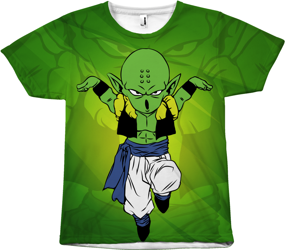 Green Background Anime Character T Shirt Design