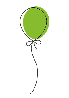 Green Balloon Black Background