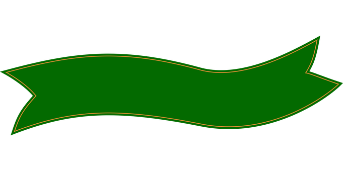 Green Banner Ribbon Graphic PNG with transparent background