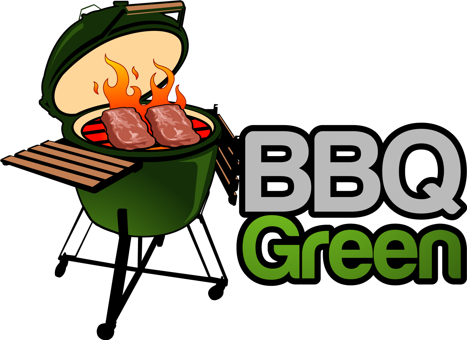 Green Barbecue Grillwith Steaks