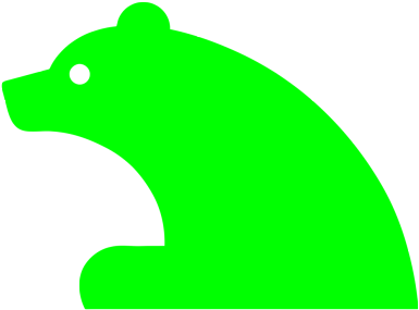 Green Bear Silhouette PNG with transparent background