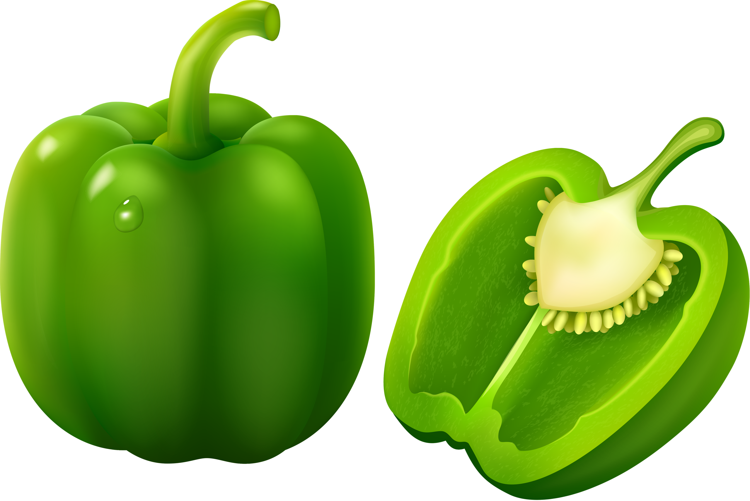 Transparent Fruit And Vegetable Png - Green Bell Pepper Clipart, Png Download PNG with transparent background