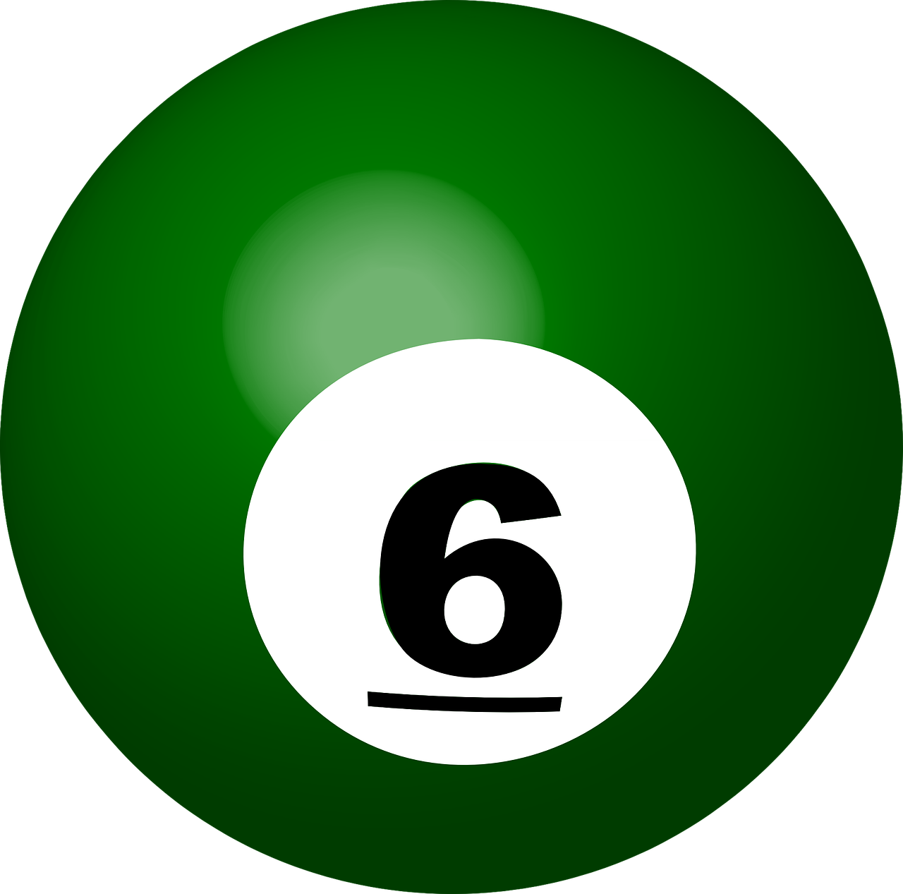 Green Billiard Ball Number6