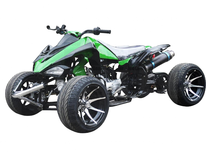 Green Black A T V Quad Bike PNG with transparent background