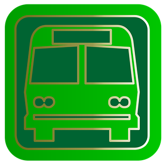 Green Bus Icon PNG with transparent background