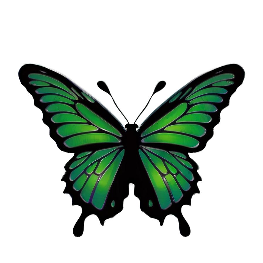 Green Butterfly Silhouette Png Hej94