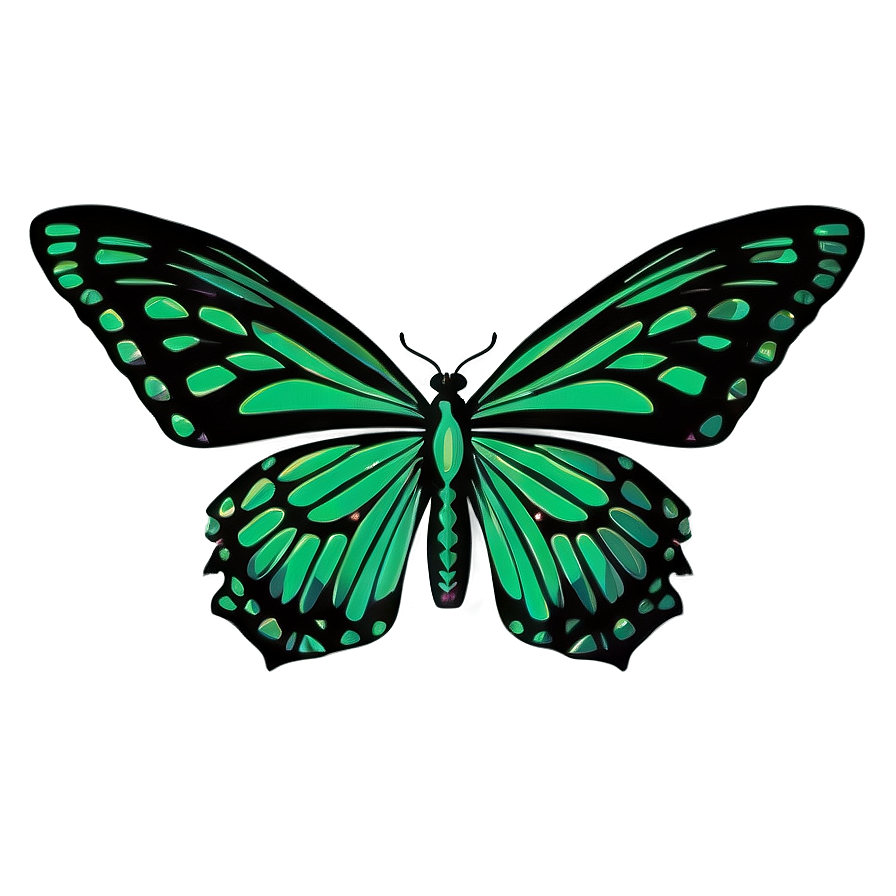 Green Butterfly Silhouette Png Nhb