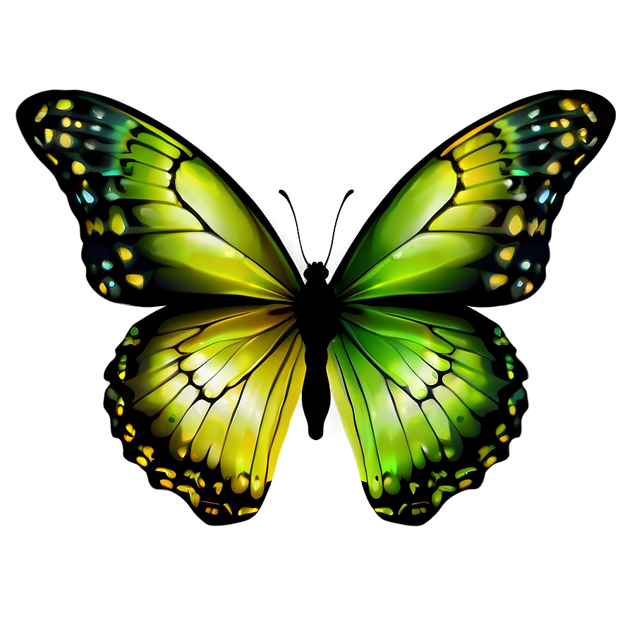 Green Butterfly Silhouette Png Xyy