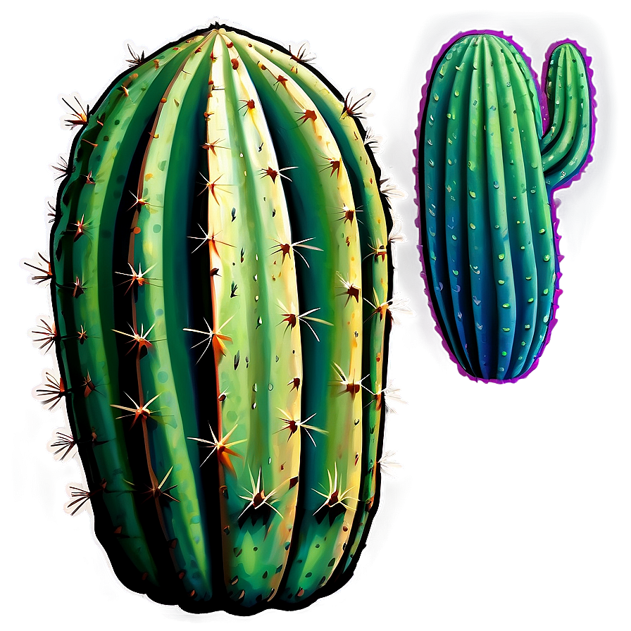 Green Cactus Sticker Png 05252024