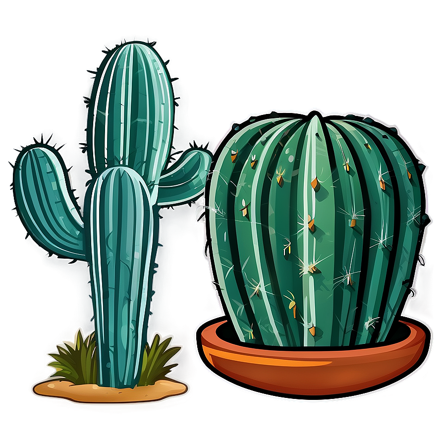 Green Cactus Sticker Png 59