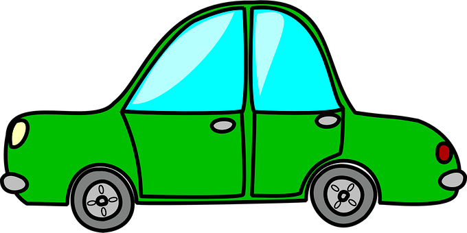 Green Cartoon Car Illustration