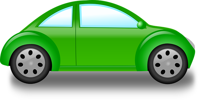 Green Cartoon Car Side View