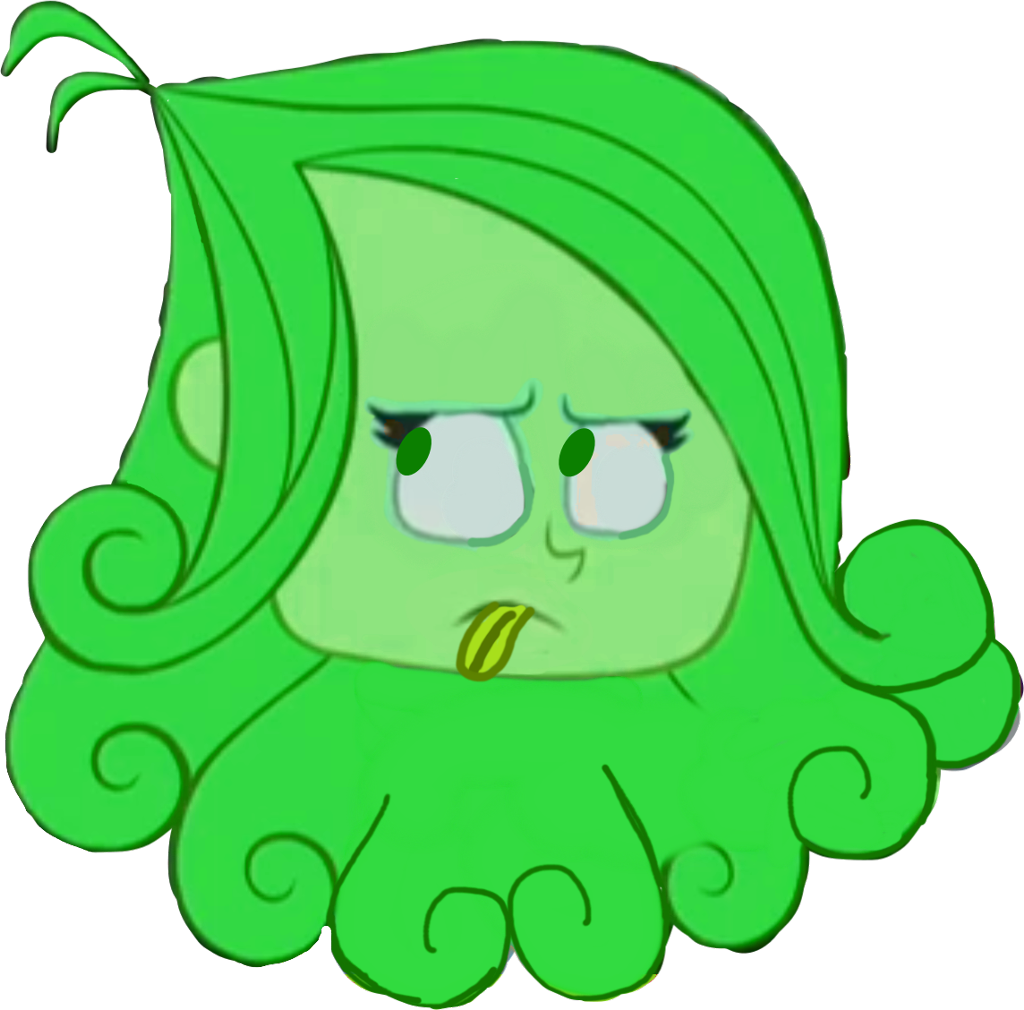 Green Cartoon Character Feeling Sick PNG with transparent background