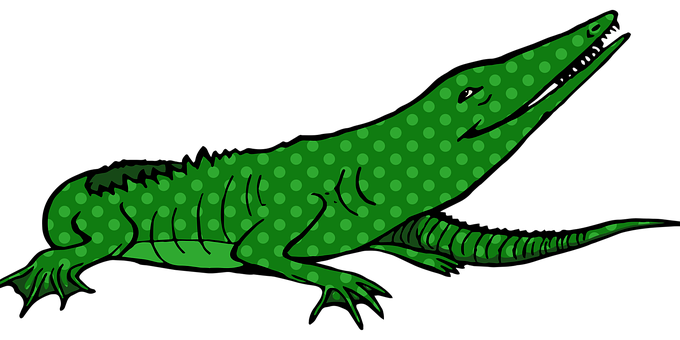 Green Cartoon Crocodile