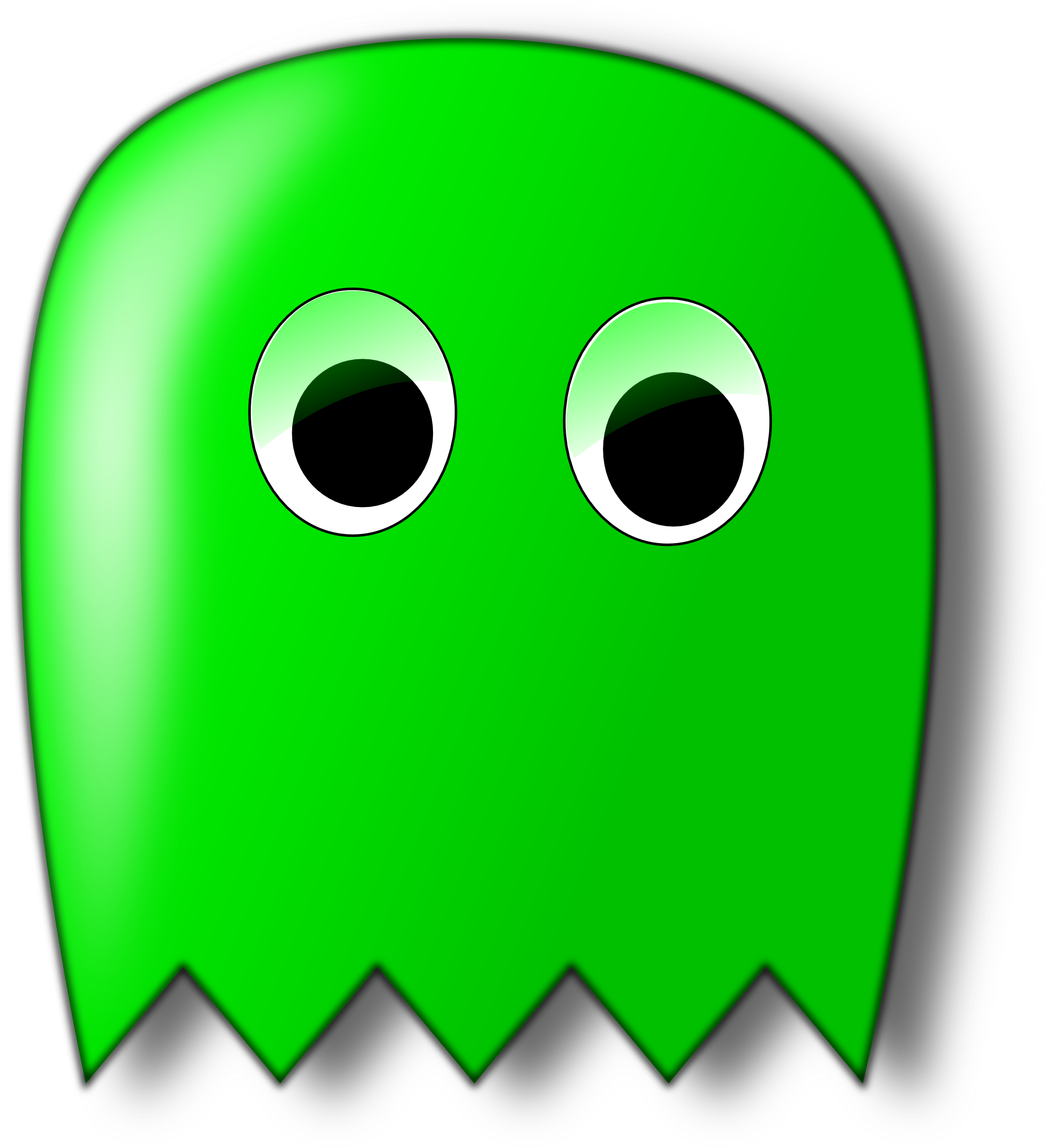 Pacman Green Art 555px - Pac Man Green Ghost, HD Png Download PNG with transparent background