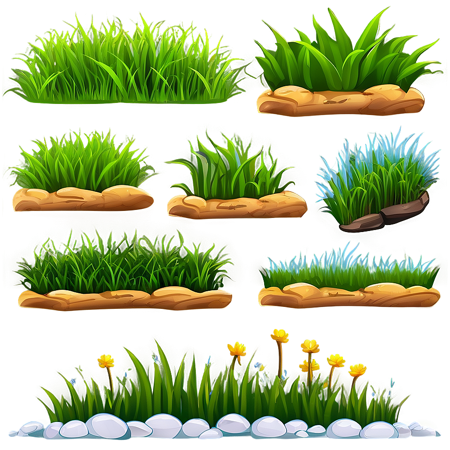 Green Cartoon Grass Png Cai37