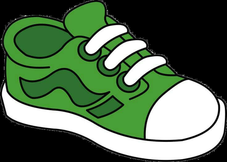 Green Casual Sneaker Graphic PNG image with a transparent background, free high-resolution download