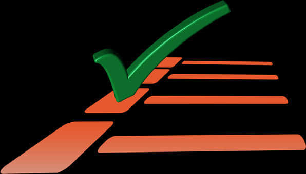 Green Checkmark Over Red Lines