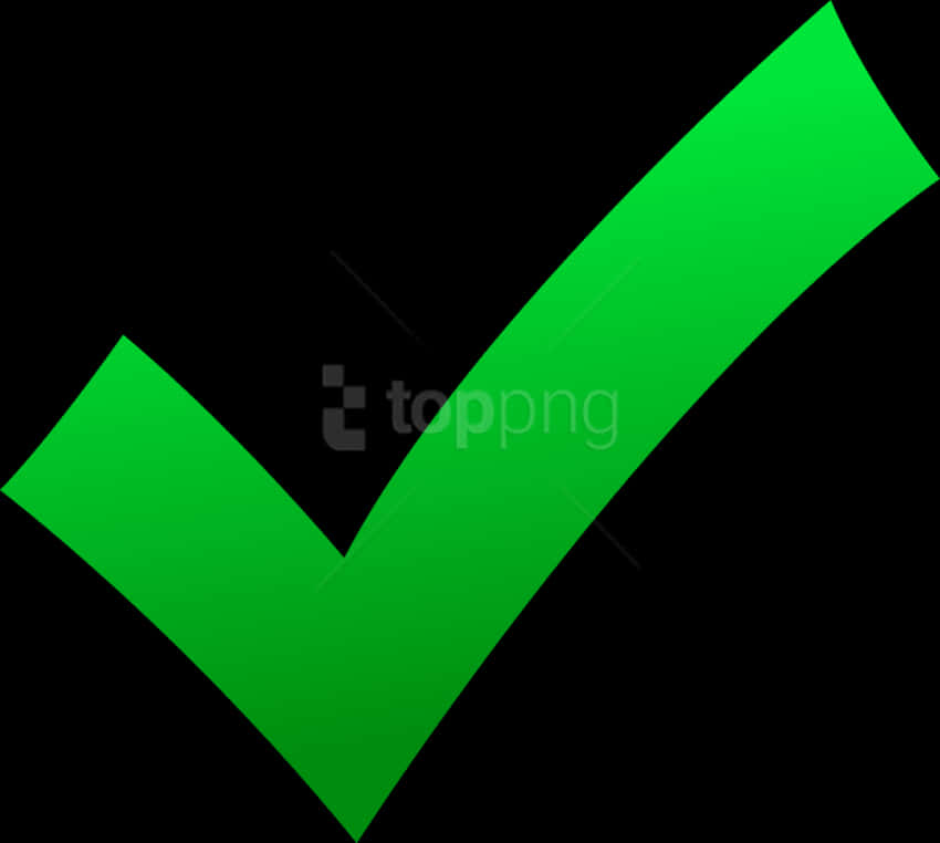 Green Checkmarkon Black Background