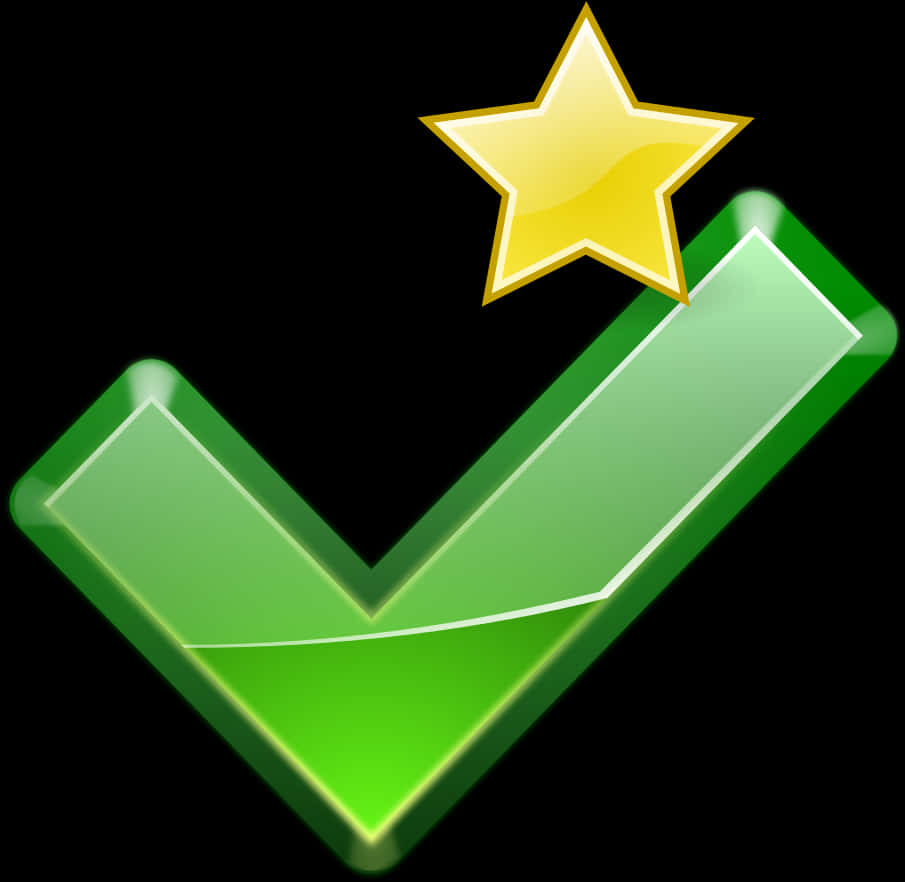 Green Checkmarkwith Gold Star