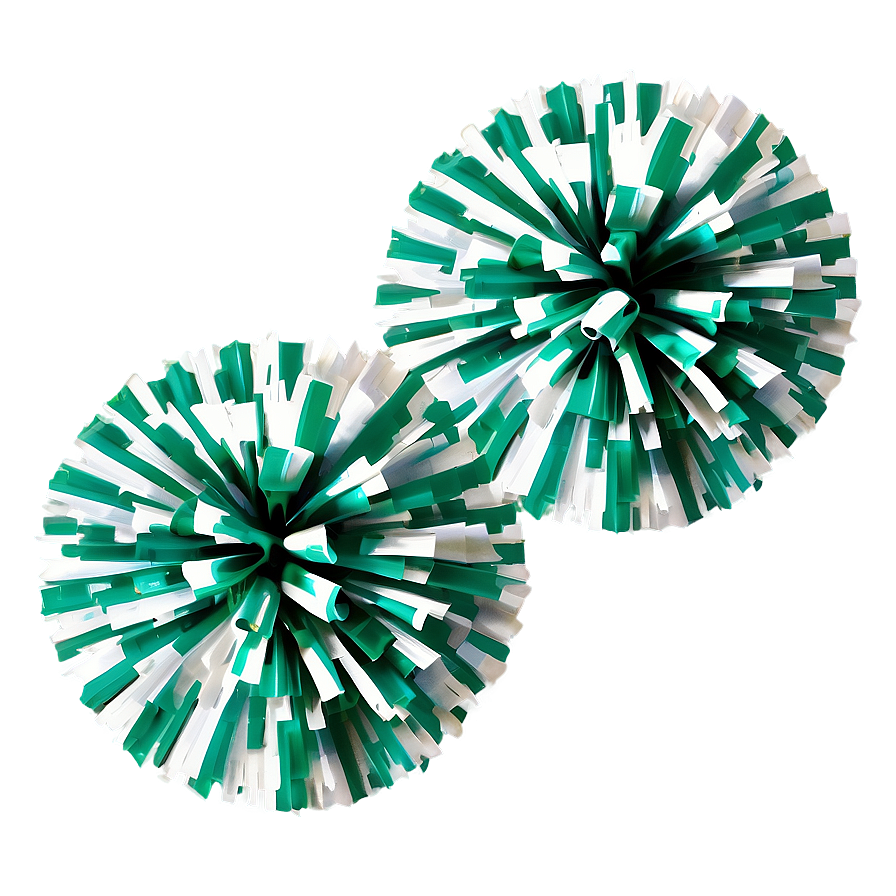 Green Cheer Pom Poms Png 06282024