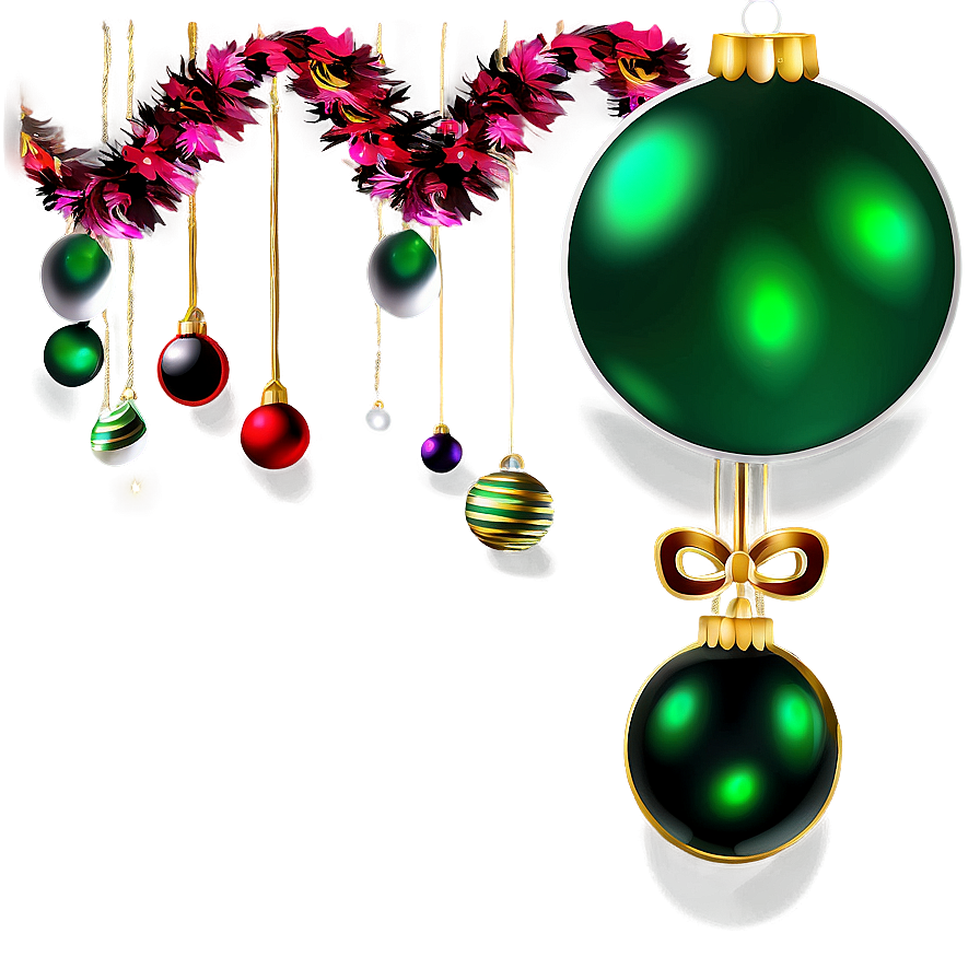 Green Christmas Ornaments Png 32