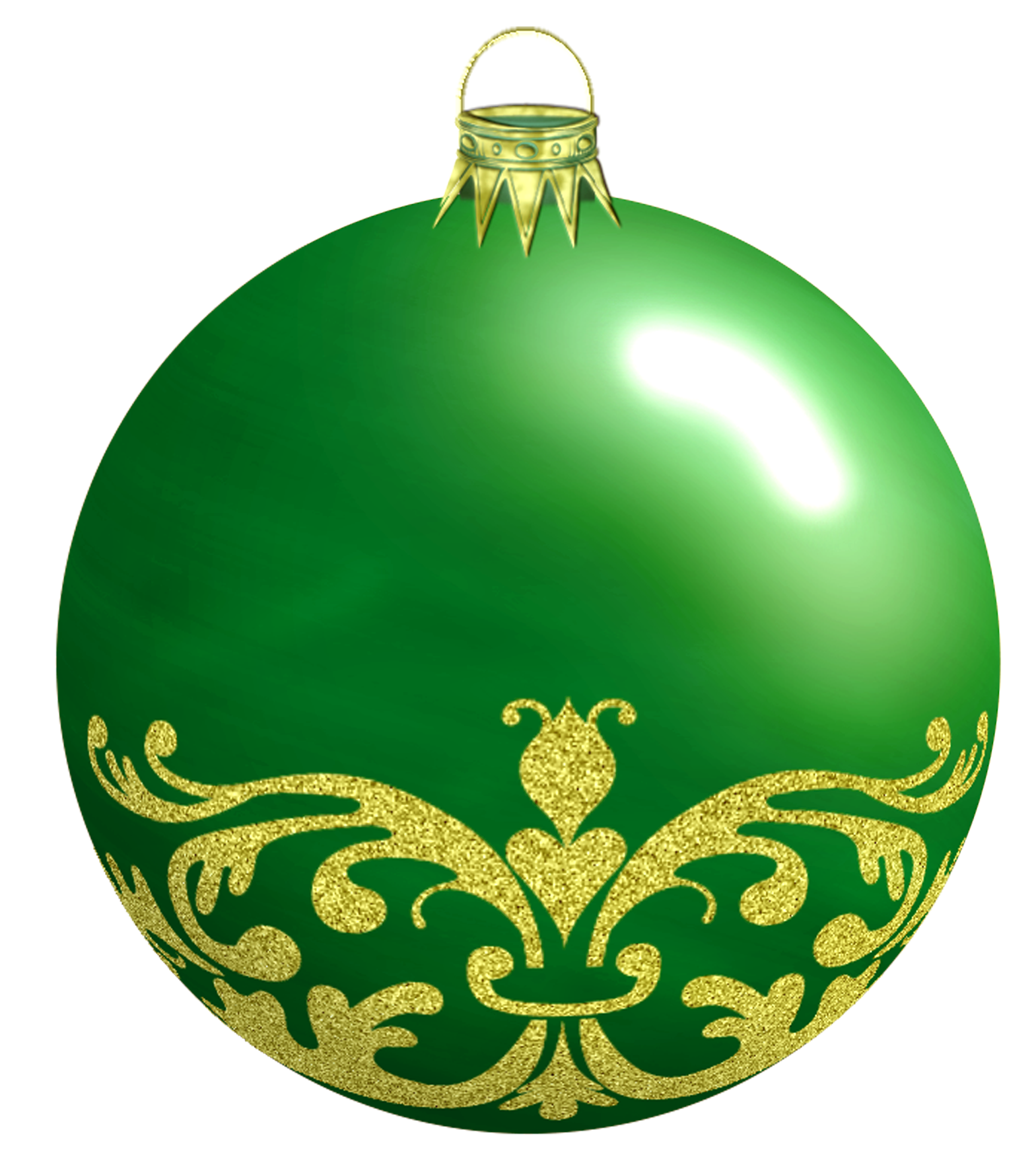 Green Christmas Ornamentwith Gold Design