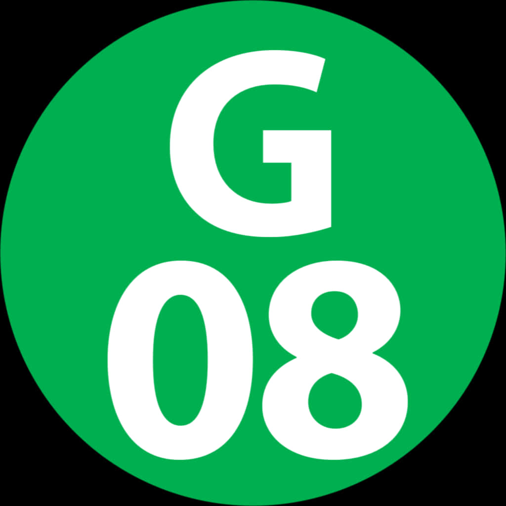 Green Circle G08 Sign PNG image with a transparent background, free high-resolution download