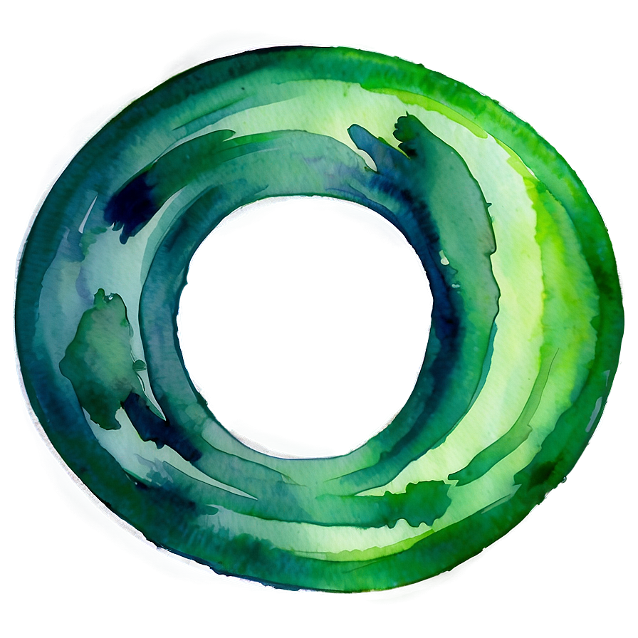 Green Circle In Watercolor Png 05252024