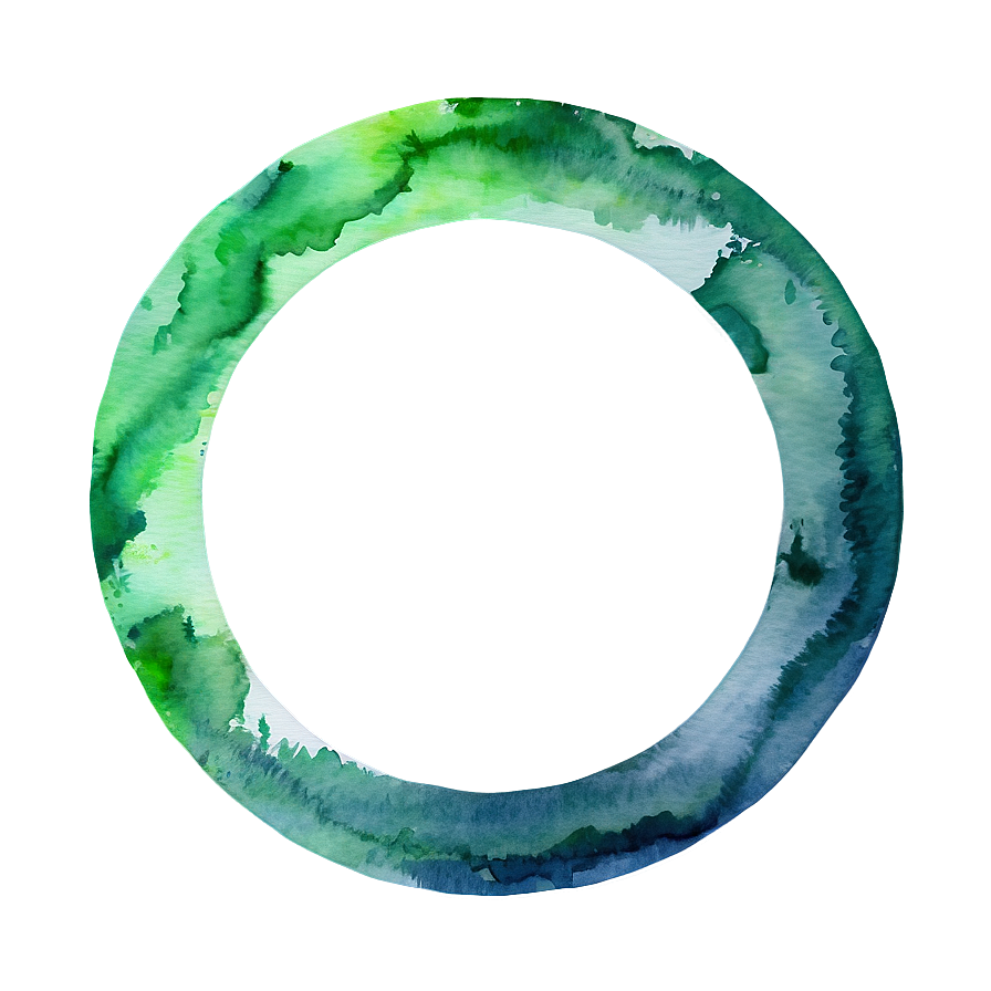 Green Circle In Watercolor Png Tha