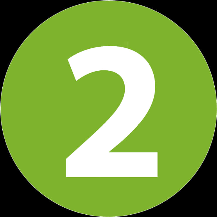 Green Circle Number2 PNG with transparent background